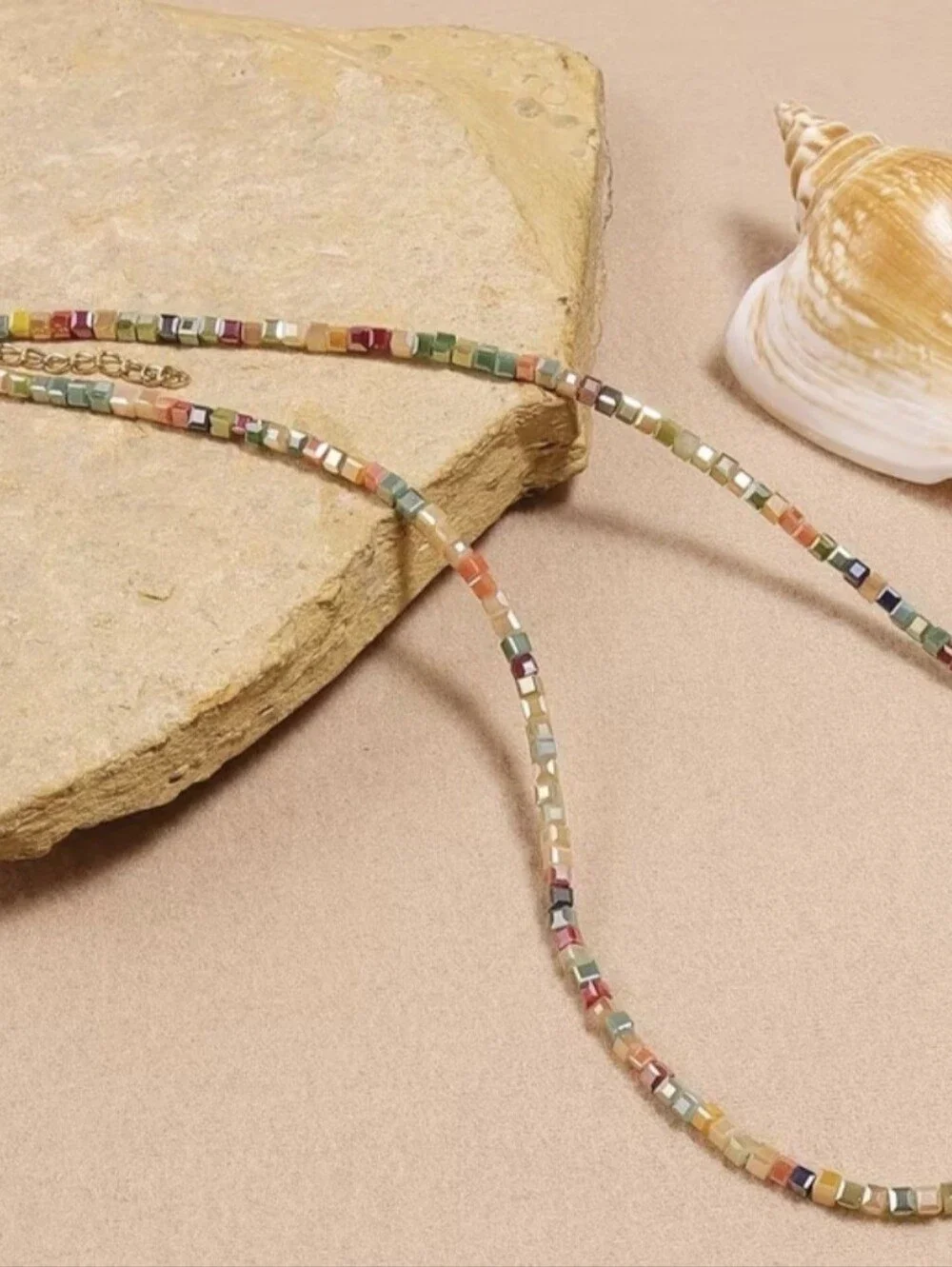 🎉🎉NEW🎉🎉 BEAUTIFUL!! Freshwater Chopstick Pearl & TOURMALINE Mini Cube Neckla